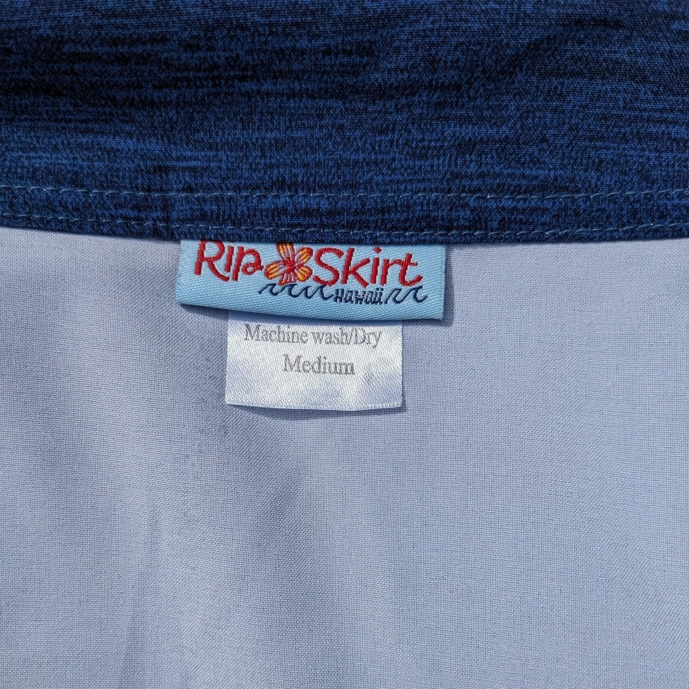 Ripskirt Hawaii Wrap Skirt M Solid Heather Blue Length 2 Travel Beach Quick Dry - Picture 7 of 12